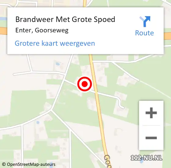 Locatie op kaart van de 112 melding: Brandweer Met Grote Spoed Naar Enter, Goorseweg op 3 juli 2023 08:37