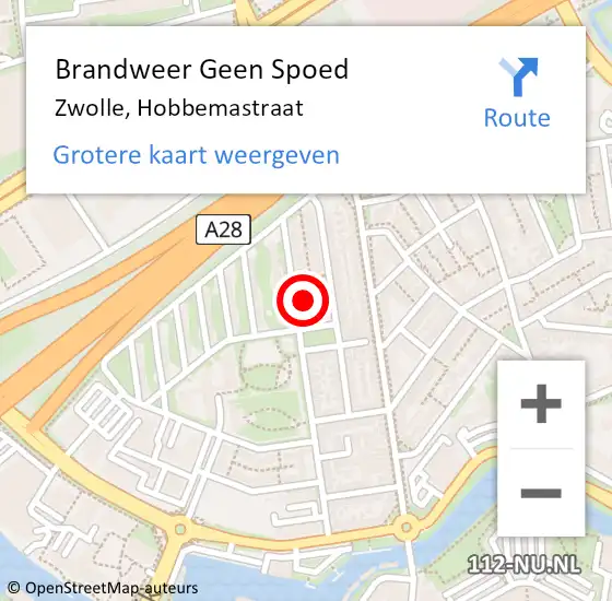 Locatie op kaart van de 112 melding: Brandweer Geen Spoed Naar Zwolle, Hobbemastraat op 3 juli 2023 09:10