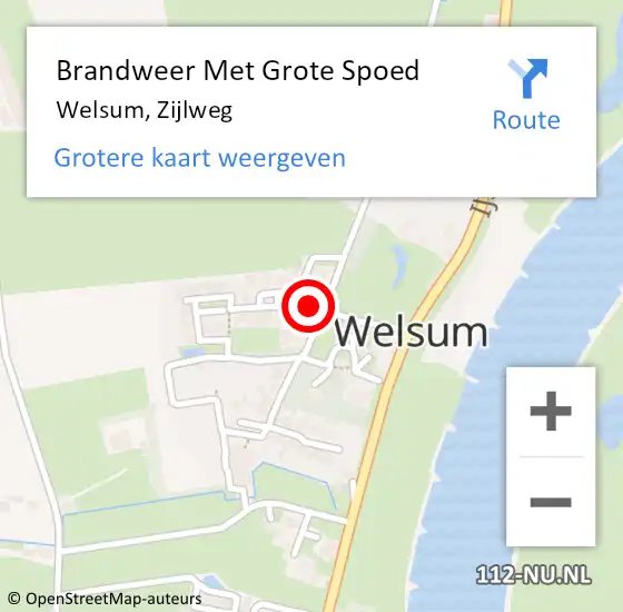 Locatie op kaart van de 112 melding: Brandweer Met Grote Spoed Naar Welsum, Zijlweg op 3 juli 2023 09:26