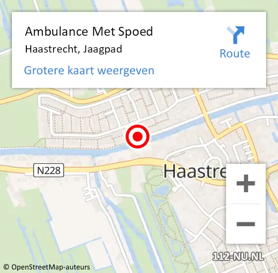 Locatie op kaart van de 112 melding: Ambulance Met Spoed Naar Haastrecht, Jaagpad op 3 juli 2023 09:45