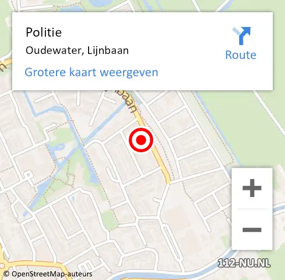 Locatie op kaart van de 112 melding: Politie Oudewater, Lijnbaan op 3 juli 2023 09:46