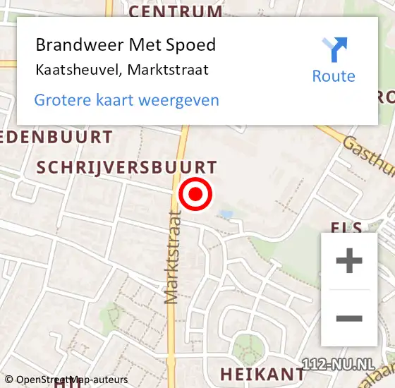 Locatie op kaart van de 112 melding: Brandweer Met Spoed Naar Kaatsheuvel, Marktstraat op 3 juli 2023 09:49