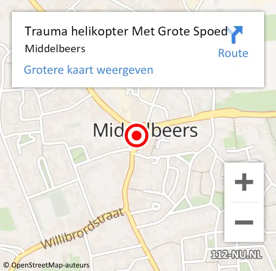 Locatie op kaart van de 112 melding: Trauma helikopter Met Grote Spoed Naar Middelbeers op 3 juli 2023 10:39