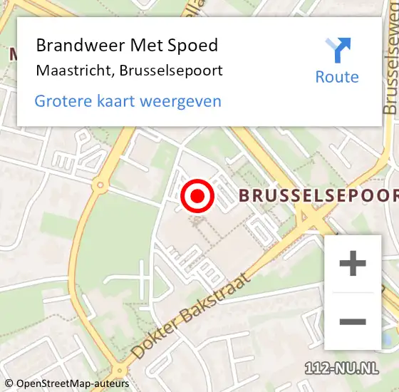 Locatie op kaart van de 112 melding: Brandweer Met Spoed Naar Maastricht, Brusselsepoort op 3 juli 2023 10:58