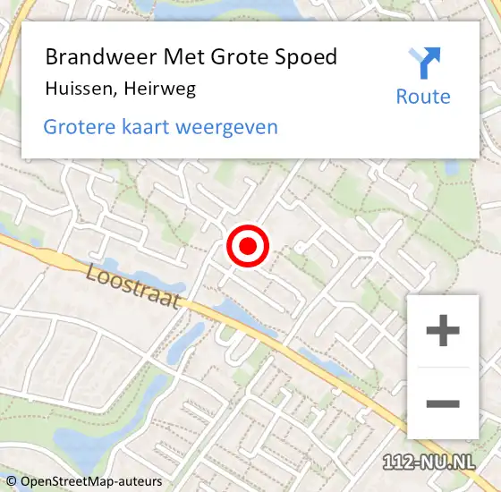 Locatie op kaart van de 112 melding: Brandweer Met Grote Spoed Naar Huissen, Heirweg op 3 juli 2023 11:24