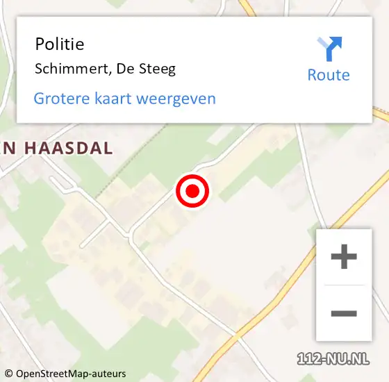 Locatie op kaart van de 112 melding: Politie Schimmert, De Steeg op 3 juli 2023 12:00