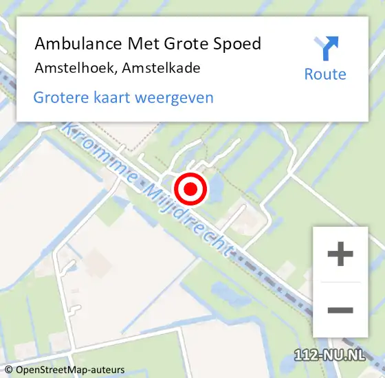 Locatie op kaart van de 112 melding: Ambulance Met Grote Spoed Naar Amstelhoek, Amstelkade op 3 juli 2023 12:28