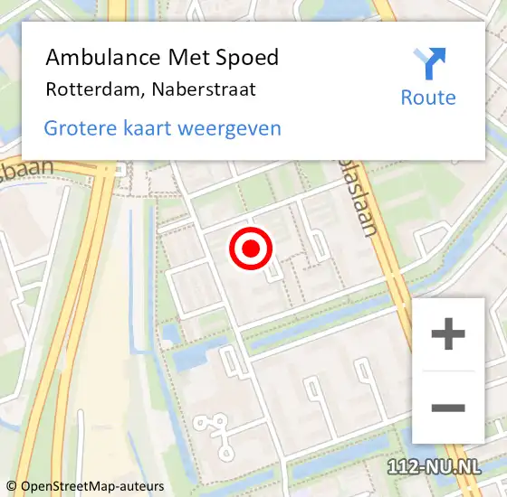 Locatie op kaart van de 112 melding: Ambulance Met Spoed Naar Rotterdam, Naberstraat op 3 juli 2023 12:36