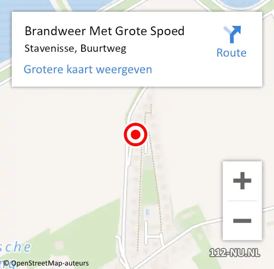 Locatie op kaart van de 112 melding: Brandweer Met Grote Spoed Naar Stavenisse, Buurtweg op 3 juli 2023 12:41