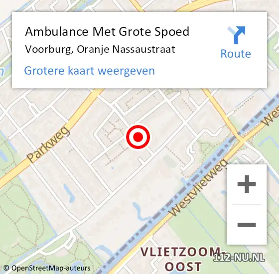 Locatie op kaart van de 112 melding: Ambulance Met Grote Spoed Naar Voorburg, Oranje Nassaustraat op 3 juli 2023 13:10