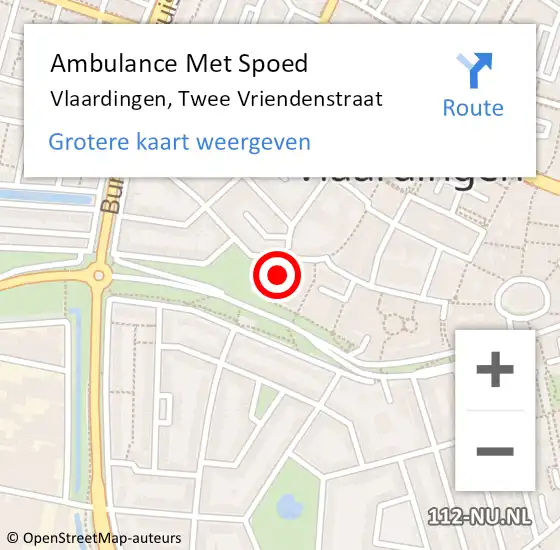 Locatie op kaart van de 112 melding: Ambulance Met Spoed Naar Vlaardingen, Twee Vriendenstraat op 3 juli 2023 13:29