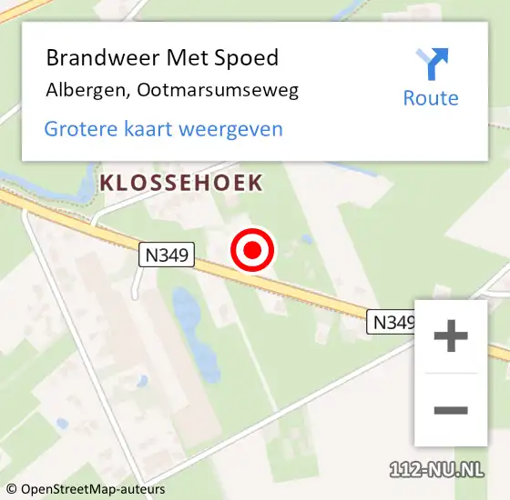 Locatie op kaart van de 112 melding: Brandweer Met Spoed Naar Albergen, Ootmarsumseweg op 3 juli 2023 13:29