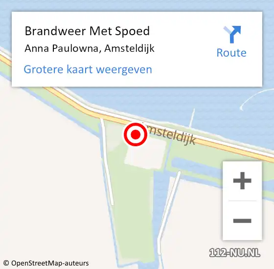 Locatie op kaart van de 112 melding: Brandweer Met Spoed Naar Anna Paulowna, Amsteldijk op 3 juli 2023 14:45