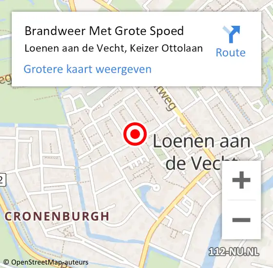 Locatie op kaart van de 112 melding: Brandweer Met Grote Spoed Naar Loenen aan de Vecht, Keizer Ottolaan op 3 juli 2023 14:53