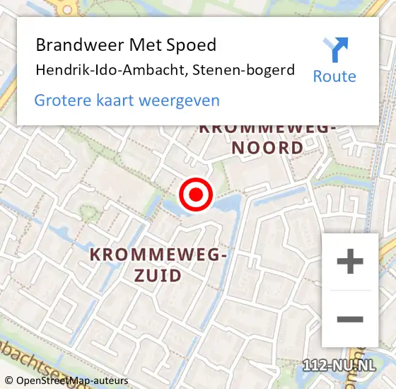 Locatie op kaart van de 112 melding: Brandweer Met Spoed Naar Hendrik-Ido-Ambacht, Stenen-bogerd op 3 juli 2023 14:59