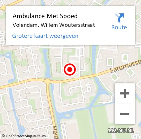 Locatie op kaart van de 112 melding: Ambulance Met Spoed Naar Volendam, Willem Woutersstraat op 3 juli 2023 15:20