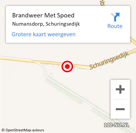 Locatie op kaart van de 112 melding: Brandweer Met Spoed Naar Numansdorp, Schuringsedijk op 3 juli 2023 15:26