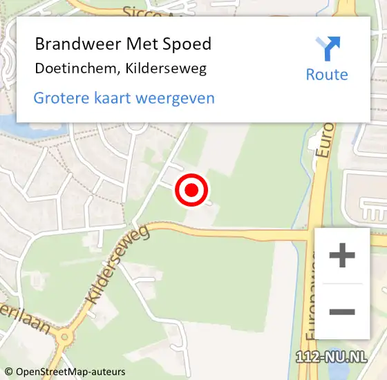 Locatie op kaart van de 112 melding: Brandweer Met Spoed Naar Doetinchem, Kilderseweg op 3 juli 2023 15:46