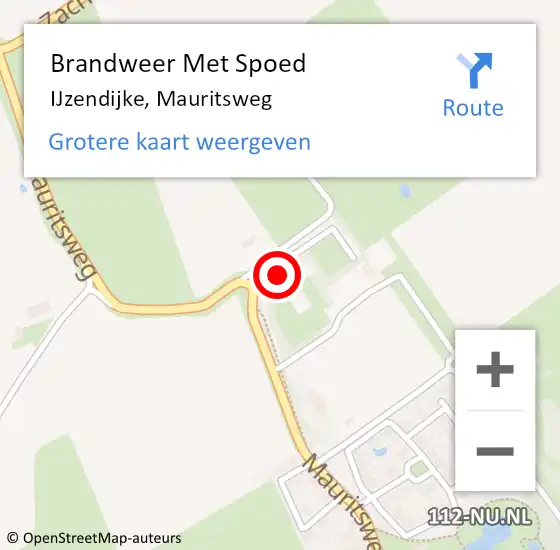 Locatie op kaart van de 112 melding: Brandweer Met Spoed Naar IJzendijke, Mauritsweg op 3 juli 2023 16:26