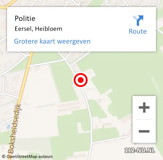 Locatie op kaart van de 112 melding: Politie Eersel, Heibloem op 3 juli 2023 16:50