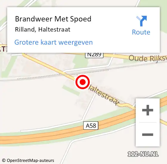 Locatie op kaart van de 112 melding: Brandweer Met Spoed Naar Rilland, Haltestraat op 3 juli 2023 17:09