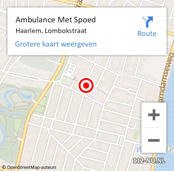 Locatie op kaart van de 112 melding: Ambulance Met Spoed Naar Haarlem, Lombokstraat op 3 juli 2023 17:32