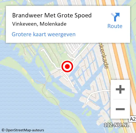 Locatie op kaart van de 112 melding: Brandweer Met Grote Spoed Naar Vinkeveen, Molenkade op 31 augustus 2014 10:34