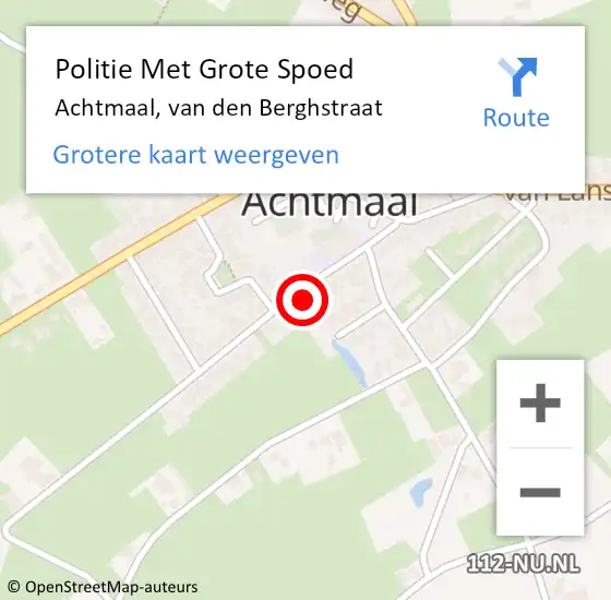 Locatie op kaart van de 112 melding: Politie Met Grote Spoed Naar Achtmaal, van den Berghstraat op 3 juli 2023 18:35