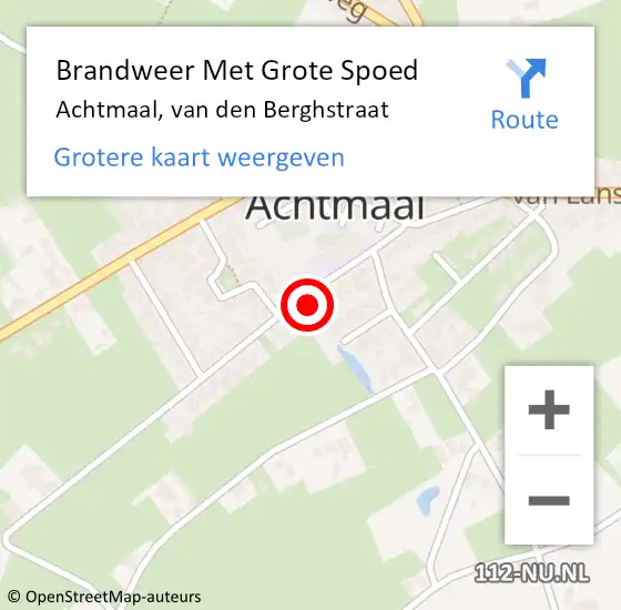 Locatie op kaart van de 112 melding: Brandweer Met Grote Spoed Naar Achtmaal, van den Berghstraat op 3 juli 2023 18:35