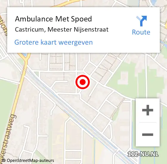 Locatie op kaart van de 112 melding: Ambulance Met Spoed Naar Castricum, Meester Nijsenstraat op 3 juli 2023 19:23