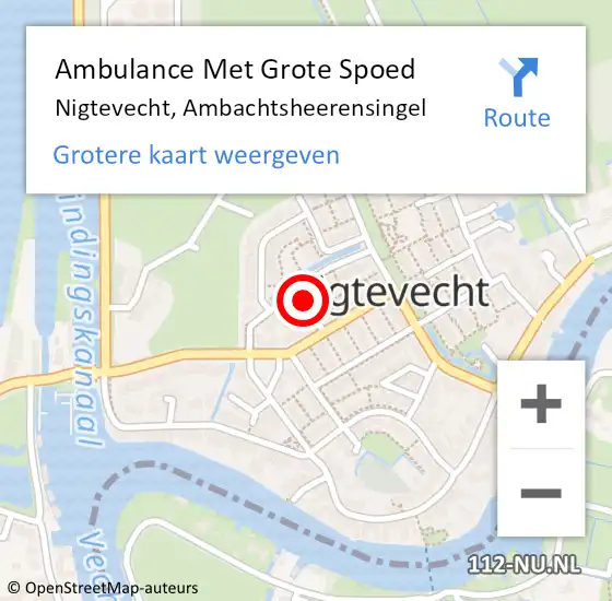 Locatie op kaart van de 112 melding: Ambulance Met Grote Spoed Naar Nigtevecht, Ambachtsheerensingel op 3 juli 2023 19:32