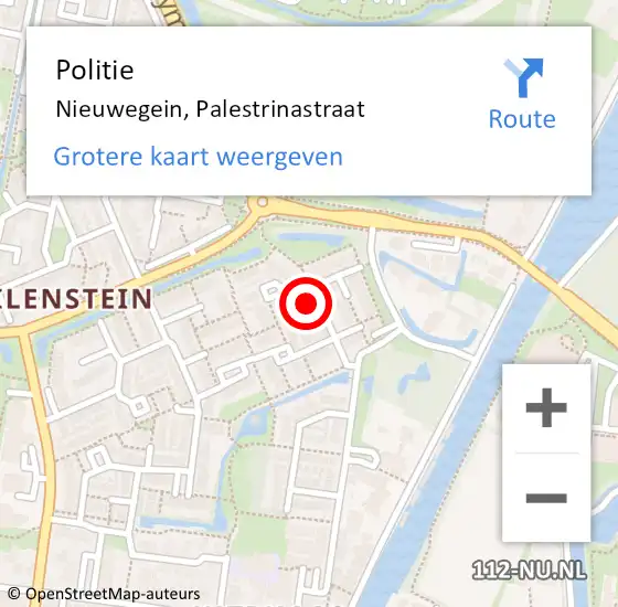 Locatie op kaart van de 112 melding: Politie Nieuwegein, Palestrinastraat op 3 juli 2023 19:49