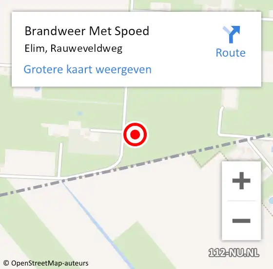 Locatie op kaart van de 112 melding: Brandweer Met Spoed Naar Elim, Rauweveldweg op 3 juli 2023 20:05