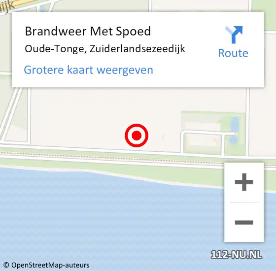 Locatie op kaart van de 112 melding: Brandweer Met Spoed Naar Oude-Tonge, Zuiderlandsezeedijk op 3 juli 2023 20:12