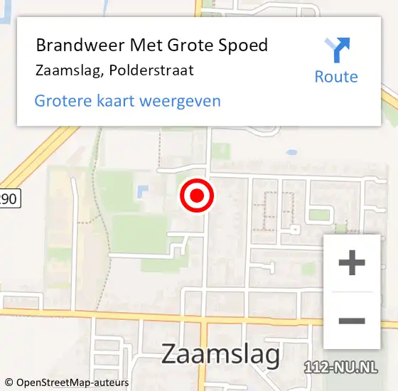 Locatie op kaart van de 112 melding: Brandweer Met Grote Spoed Naar Zaamslag, Polderstraat op 3 juli 2023 20:13