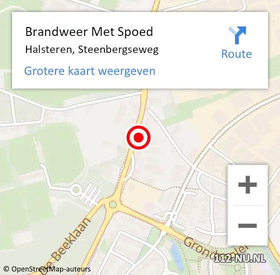 Locatie op kaart van de 112 melding: Brandweer Met Spoed Naar Halsteren, Steenbergseweg op 3 juli 2023 20:55