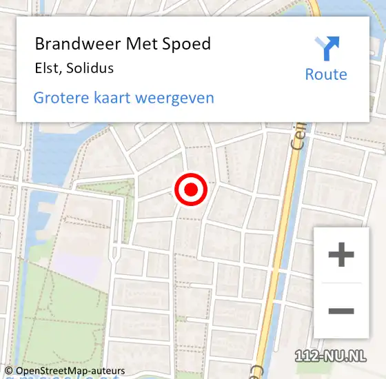 Locatie op kaart van de 112 melding: Brandweer Met Spoed Naar Elst, Solidus op 3 juli 2023 21:05