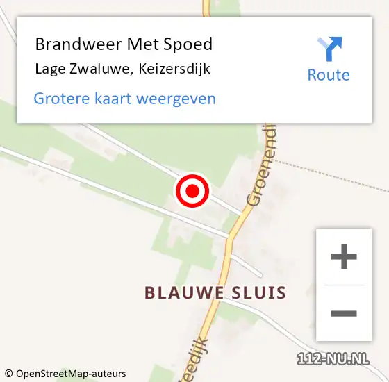 Locatie op kaart van de 112 melding: Brandweer Met Spoed Naar Lage Zwaluwe, Keizersdijk op 3 juli 2023 21:30