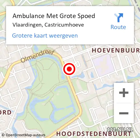 Locatie op kaart van de 112 melding: Ambulance Met Grote Spoed Naar Vlaardingen, Castricumhoeve op 3 juli 2023 22:37