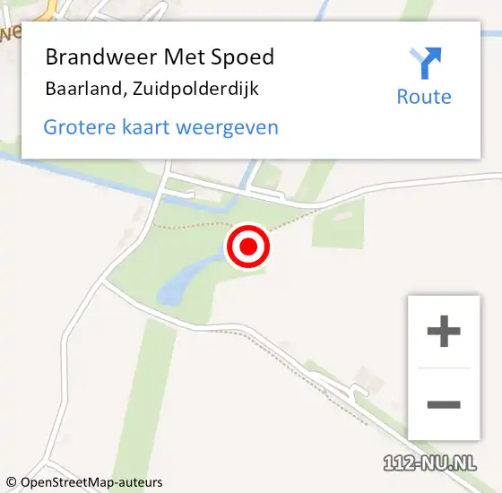 Locatie op kaart van de 112 melding: Brandweer Met Spoed Naar Baarland, Zuidpolderdijk op 3 juli 2023 23:11