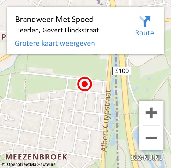 Locatie op kaart van de 112 melding: Brandweer Met Spoed Naar Heerlen, Govert Flinckstraat op 3 juli 2023 23:30