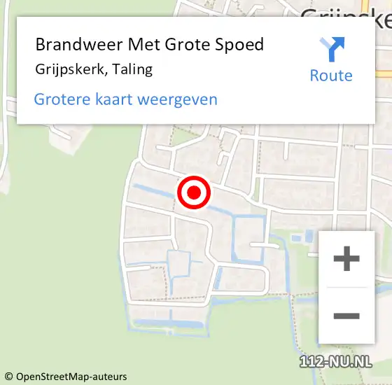 Locatie op kaart van de 112 melding: Brandweer Met Grote Spoed Naar Grijpskerk, Taling op 31 augustus 2014 11:22