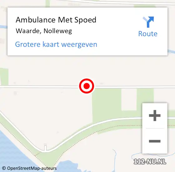 Locatie op kaart van de 112 melding: Ambulance Met Spoed Naar Waarde, Nolleweg op 31 augustus 2014 11:24