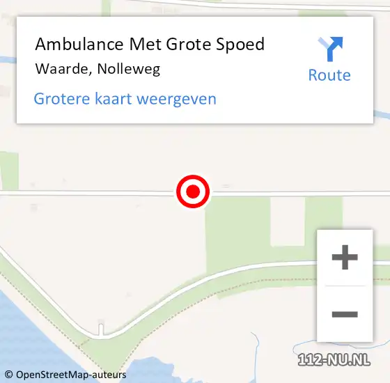 Locatie op kaart van de 112 melding: Ambulance Met Grote Spoed Naar Waarde, Nolleweg op 31 augustus 2014 11:25