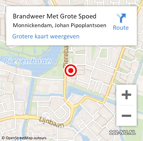 Locatie op kaart van de 112 melding: Brandweer Met Grote Spoed Naar Monnickendam, Johan Pipoplantsoen op 4 juli 2023 02:56