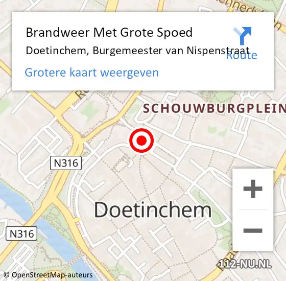 Locatie op kaart van de 112 melding: Brandweer Met Grote Spoed Naar Doetinchem, Burgemeester van Nispenstraat op 4 juli 2023 03:13
