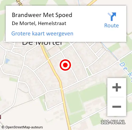 Locatie op kaart van de 112 melding: Brandweer Met Spoed Naar De Mortel, Hemelstraat op 4 juli 2023 04:09