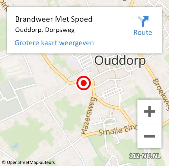 Locatie op kaart van de 112 melding: Brandweer Met Spoed Naar Ouddorp, Dorpsweg op 4 juli 2023 04:28