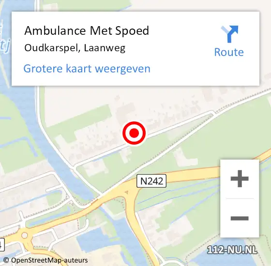 Locatie op kaart van de 112 melding: Ambulance Met Spoed Naar Oudkarspel, Laanweg op 4 juli 2023 04:32