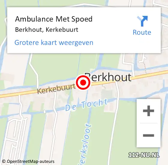 Locatie op kaart van de 112 melding: Ambulance Met Spoed Naar Berkhout, Kerkebuurt op 4 juli 2023 05:07